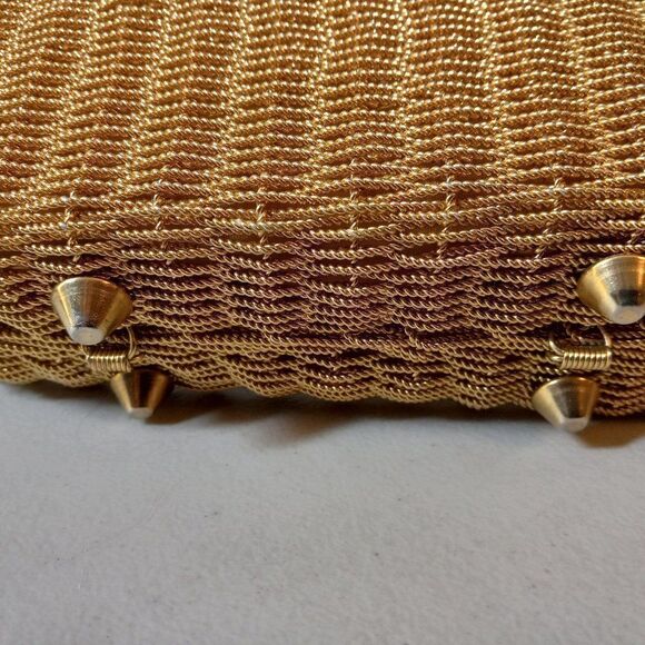 Vintage Woven/Twisted Gold Tone Wire bag Cottagecore Granny chic Special Event - Picture 3 of 8